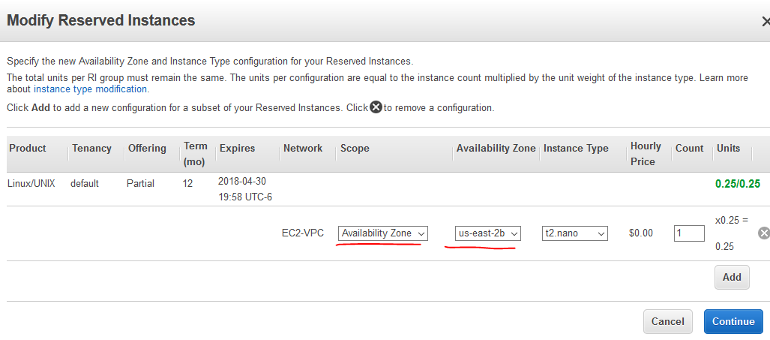 New, Availability Zone scoped Reserved Instance settings