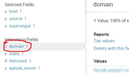 Resulting extracted domain field