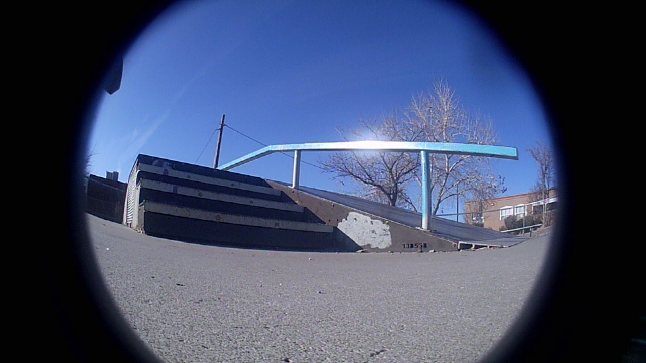 Alternate view of the fun box at Lafayette Park in Albuquerque, captured with the Holystone F181G custom / fisheye camera lens
