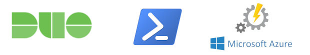 Decorative image - Duo, PowerShell and Azure Automation logos