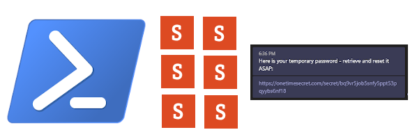 Title image of OneTimeSecret and Powershell logos