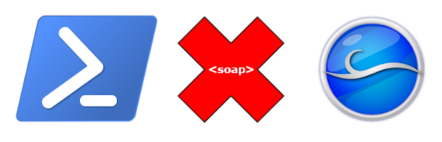 Decorative title image of PowerShell and Cherwell logos with error icon