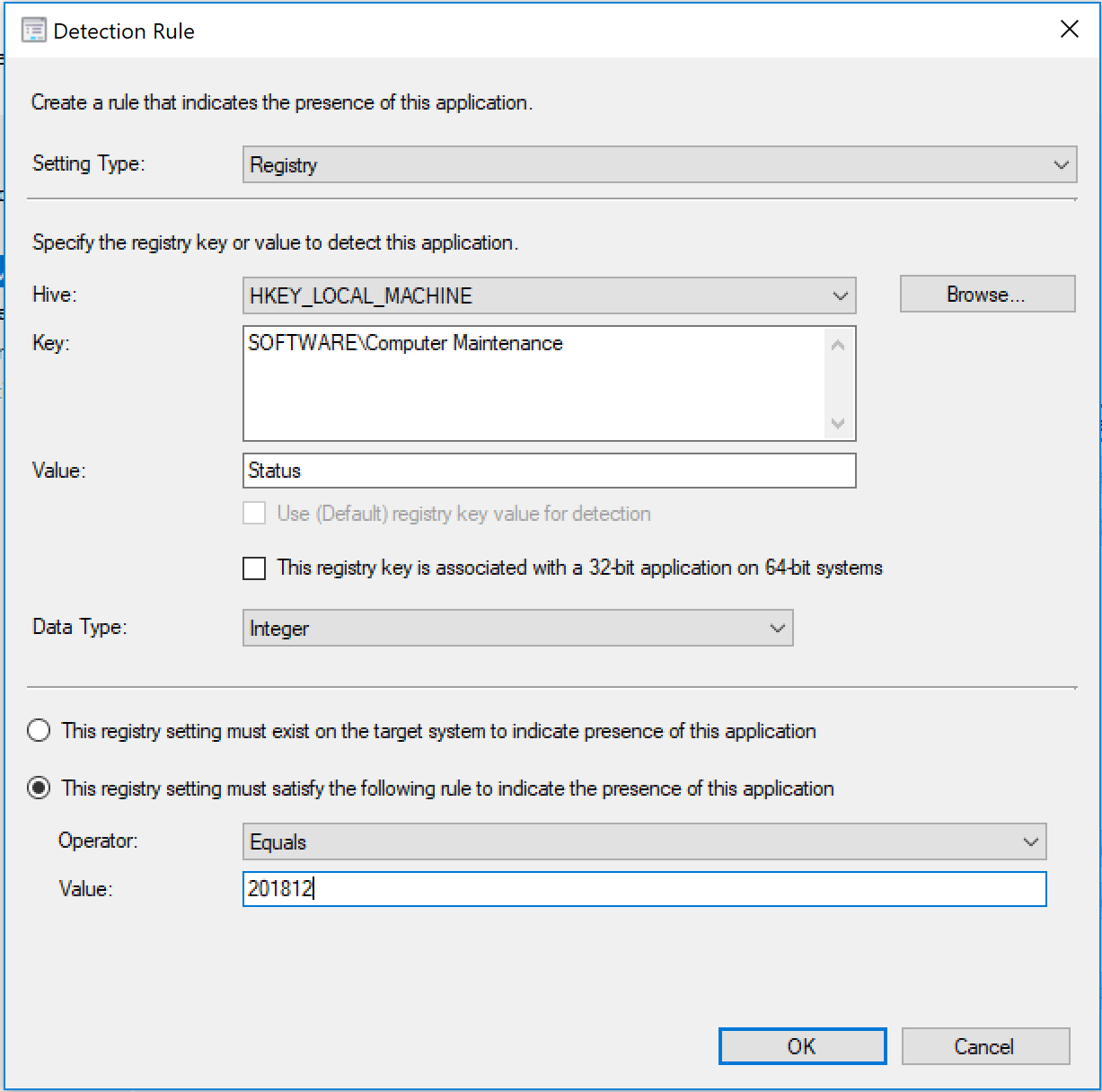 Example detection rule, using value written to registry by password reset application